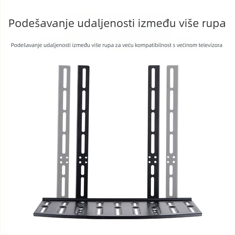 STB105 držač za TV set-top box, bez bušenja, visinski prilagodljiv, metalni nosač, nosivost 5-10 kg