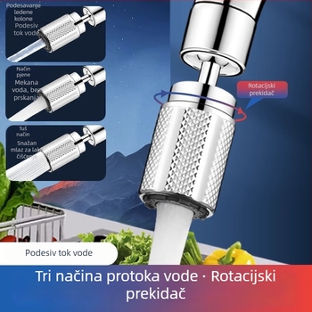 Univerzalni produžni nastavak za slavinu s rotirajućim adapterom i filtrirajućim aeratorom (Materijal: ABS; Stil: Moderno jednostavno; Marka: Clean and Special; Funkcija: tri brzine narezivanja)