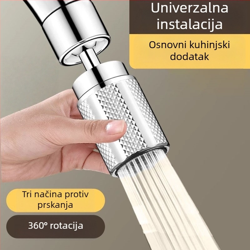 Univerzalni produžni nastavak za slavinu s rotirajućim adapterom i filtrirajućim aeratorom (Materijal: ABS; Stil: Moderno jednostavno; Marka: Clean and Special; Funkcija: tri brzine narezivanja)