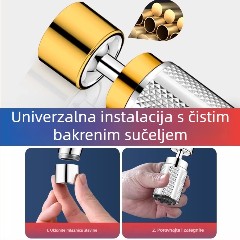 Univerzalni produžni nastavak za slavinu s rotirajućim adapterom i filtrirajućim aeratorom (Materijal: ABS; Stil: Moderno jednostavno; Marka: Clean and Special; Funkcija: tri brzine narezivanja)