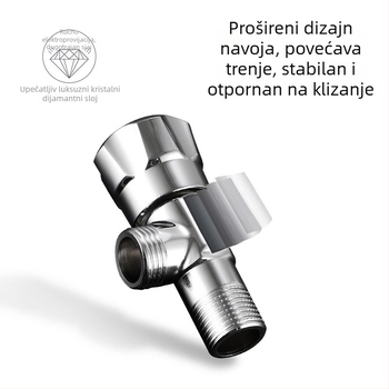 Jomoo kutni ventil, bakreno tijelo, jedan ulaz, dva izlaza, za hladnu i toplu vodu, zidni priključak, unutarnji promjer 4 mm, radni tlak 100, model 74097-156