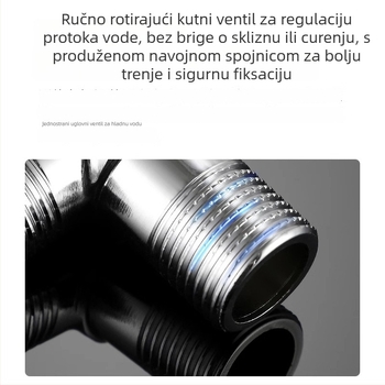 Jomoo kutni ventil, bakreno tijelo, jedan ulaz, dva izlaza, za hladnu i toplu vodu, zidni priključak, unutarnji promjer 4 mm, radni tlak 100, model 74097-156