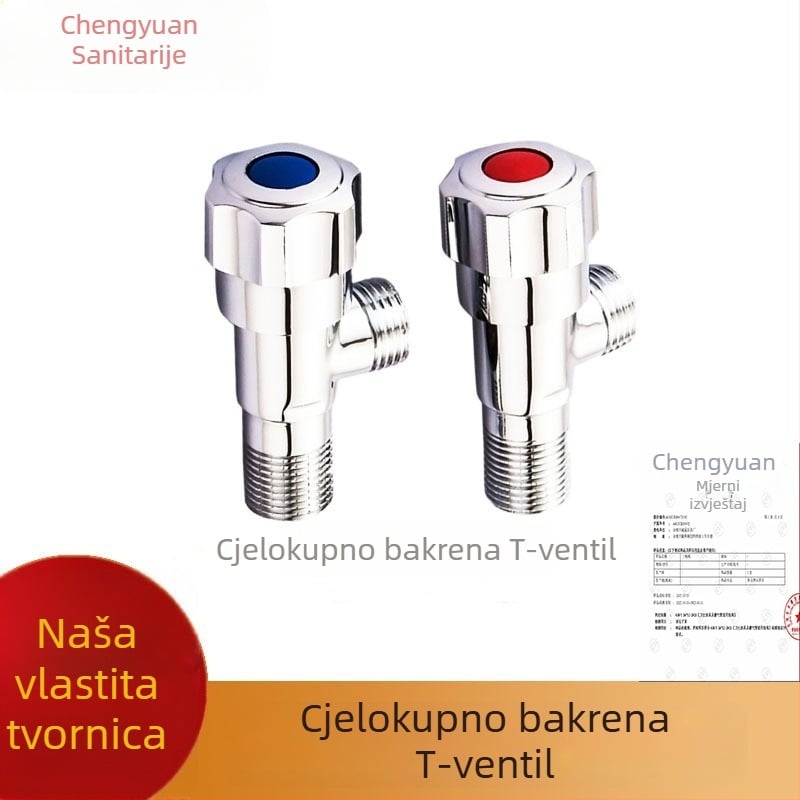 Medenasti trokutasti ventil s jezgrom ventila, 1,6 MPa, ručna ugradnja, 125 g