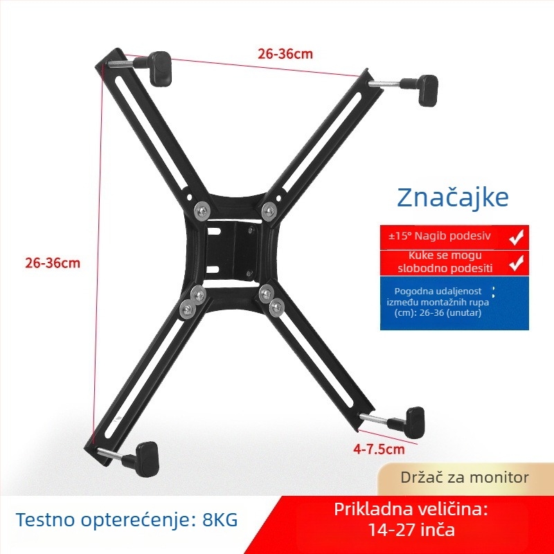 Rotirajući teleskopski nosač za plosne televizore SSL400, 4 kg, hladno valjani čelični list, New Sight Beauty