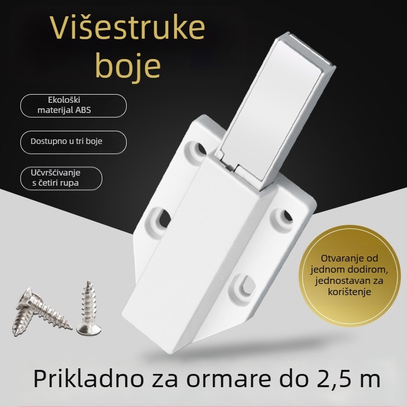 Skriveni mehanizam za garderobna vrata s pritiskom bez ručke, skriveni mehanizam s oprugom (Model 1626; Materijal: plast magnetska opruga; Ugradnja: zid Ct-01; Ručna kontrola)