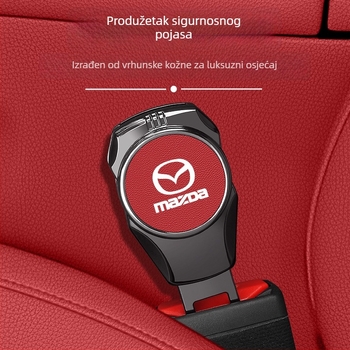 Screen Mark Produžni nastavak sigurnosnog pojasa za automobil - Cinkova legura + gornji sloj kože, Model 202507072107, Moguće ispis logotipa, Ekskluzivni prekogranični dobavljač
