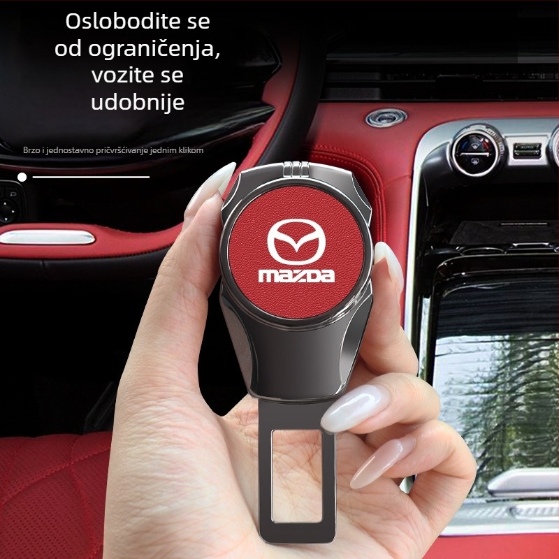 Screen Mark Produžni nastavak sigurnosnog pojasa za automobil - Cinkova legura + gornji sloj kože, Model 202507072107, Moguće ispis logotipa, Ekskluzivni prekogranični dobavljač