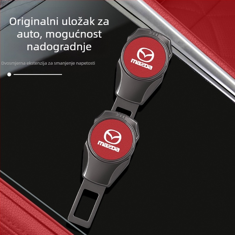 Screen Mark Produžni nastavak sigurnosnog pojasa za automobil - Cinkova legura + gornji sloj kože, Model 202507072107, Moguće ispis logotipa, Ekskluzivni prekogranični dobavljač