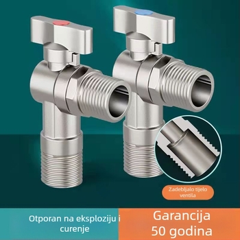 Kutni ventil za vodu, ručno upravljanje, regulacija protoka