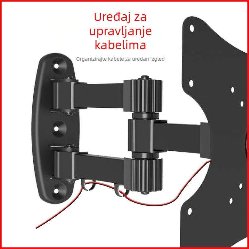 Zidni nosač za TV s teleskopskom rotacijom, ručno upravljanje, model MA3270, hladno valjani čelik, nosivost do 15 kg