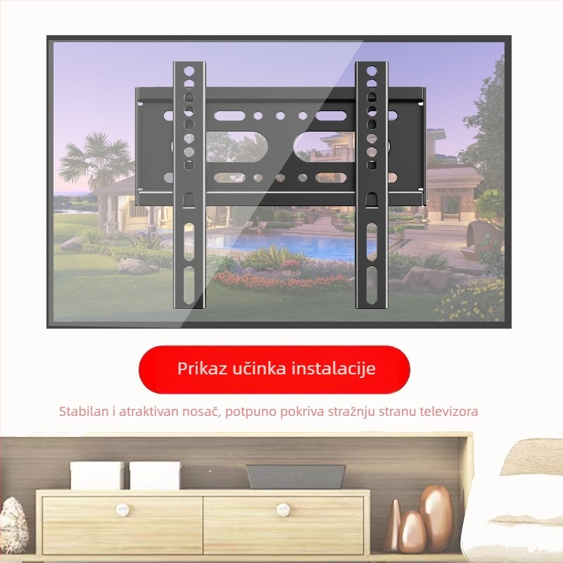 Zidni nosač TV, model 02t, od željeza, mehaničko upravljanje, nosivost >15 kg