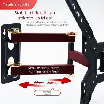Teleskopski zidni nosač za televizore/monitor, 180° nagib, model Z40, čelik hladno valjani