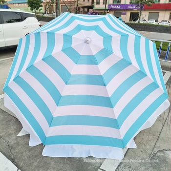Prugasti plažni kišobran za kampiranje na otvorenom, rekvizit za fotografiranje s ispisom logotipa