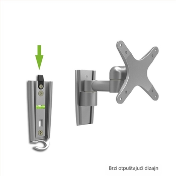 Gibbon L03 zidni nosač TV od aluminijske legure, sklopivi, nosivost 18 kg