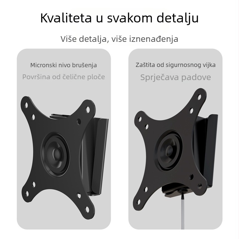 Držač monitora za zidnu montažu – kompaktan i izdržljiv, rotirajući i podesivi; Materijal: hladno valjana čelika; Model: D13F; Težina: 2000 g