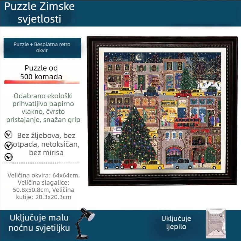 Winter Lights 500-dijelni plosnati papirnati puzzle, marka Light of Winter Lights, za dob od 14 godina