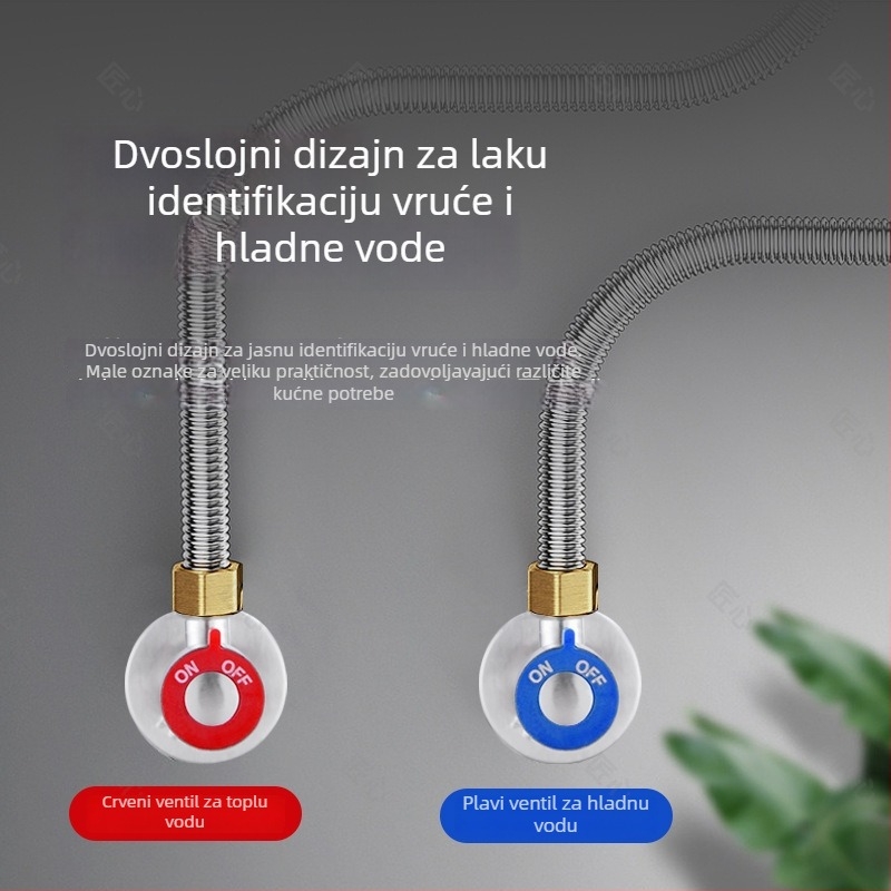304 nehrđajući čelik kutni ventil, troputni ventil otporan na eksplozije za toplu i hladnu vodu, ručna montaža, neto težina 0,16 kg