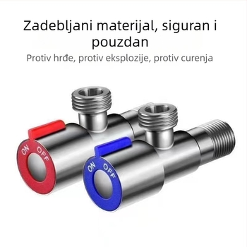 Kutni ventil od 304 nehrđajućeg čelika, navojni spoj, 20 mm priključak, radni tlak 0.8, pogodan za vodovodnu slavinu