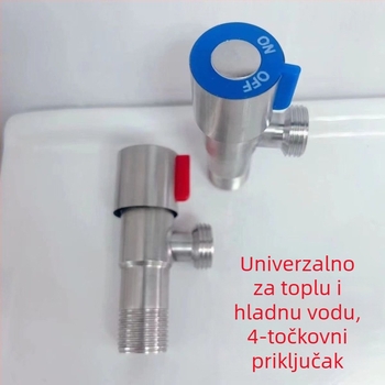 Kutni ventil od 304 nehrđajućeg čelika, navojni spoj, 20 mm priključak, radni tlak 0.8, pogodan za vodovodnu slavinu