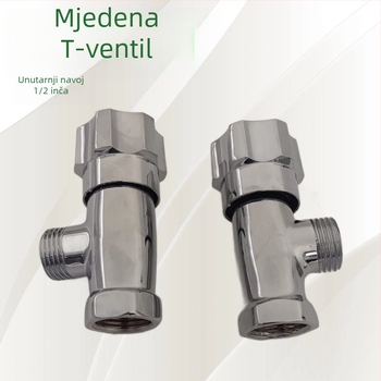 Bakreni kutni ventil za kućni bojler, model 012, zidna montaža, radni tlak 1 MPa, moderni minimalistički stil, MX