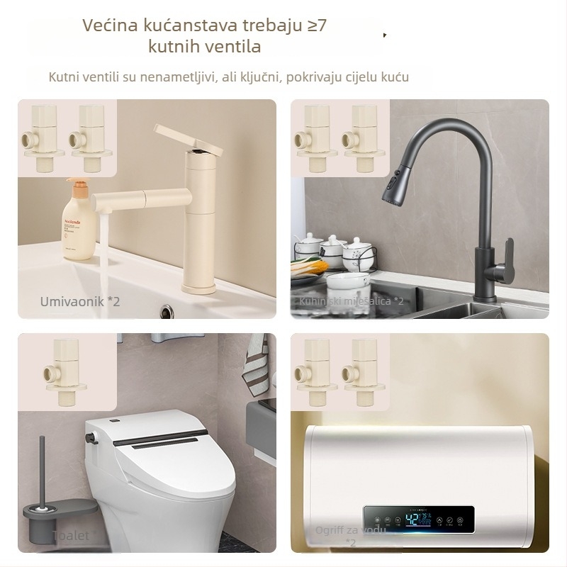 Mesing trostruki kutni ventil BBW-1, navoјni priključak, unutarnji promjer 20 mm, za toaletni splakivač