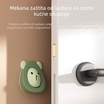 Silikonski vrata stopper s motivom mede, zaštita od sudara, podna montaža, ručno upravljanje
