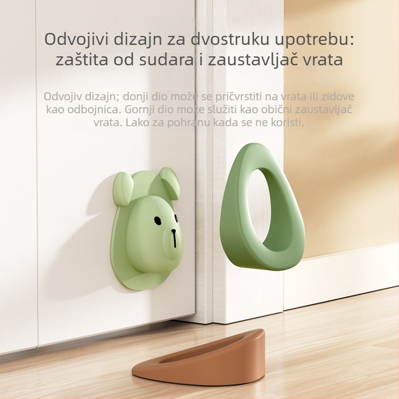 Silikonski vrata stopper s motivom mede, zaštita od sudara, podna montaža, ručno upravljanje