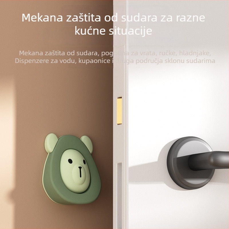 Silikonski vrata stopper s motivom mede, zaštita od sudara, podna montaža, ručno upravljanje