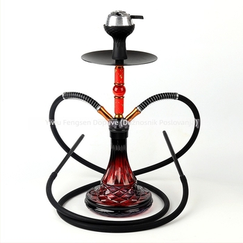 Hookah – set vodene cijevi s dvostrukom cijevi – aluminijsko tijelo – moderni minimalistički stil – međunarodna ekskluzivna opskrba – tisk logotipa