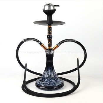 Hookah – set vodene cijevi s dvostrukom cijevi – aluminijsko tijelo – moderni minimalistički stil – međunarodna ekskluzivna opskrba – tisk logotipa