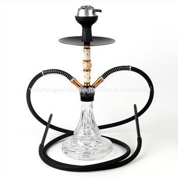 Hookah – set vodene cijevi s dvostrukom cijevi – aluminijsko tijelo – moderni minimalistički stil – međunarodna ekskluzivna opskrba – tisk logotipa