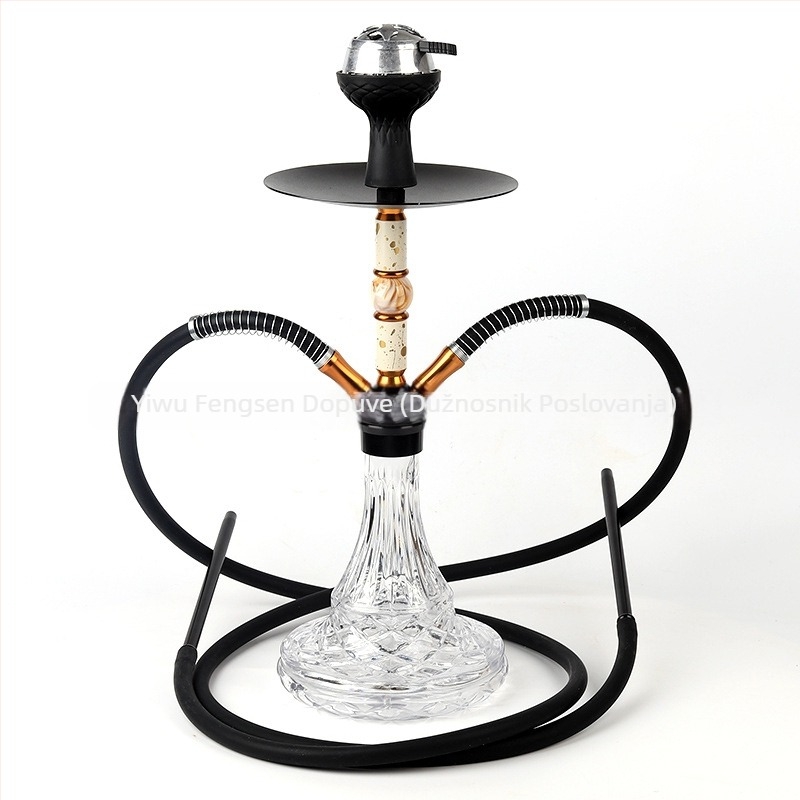 Hookah – set vodene cijevi s dvostrukom cijevi – aluminijsko tijelo – moderni minimalistički stil – međunarodna ekskluzivna opskrba – tisk logotipa