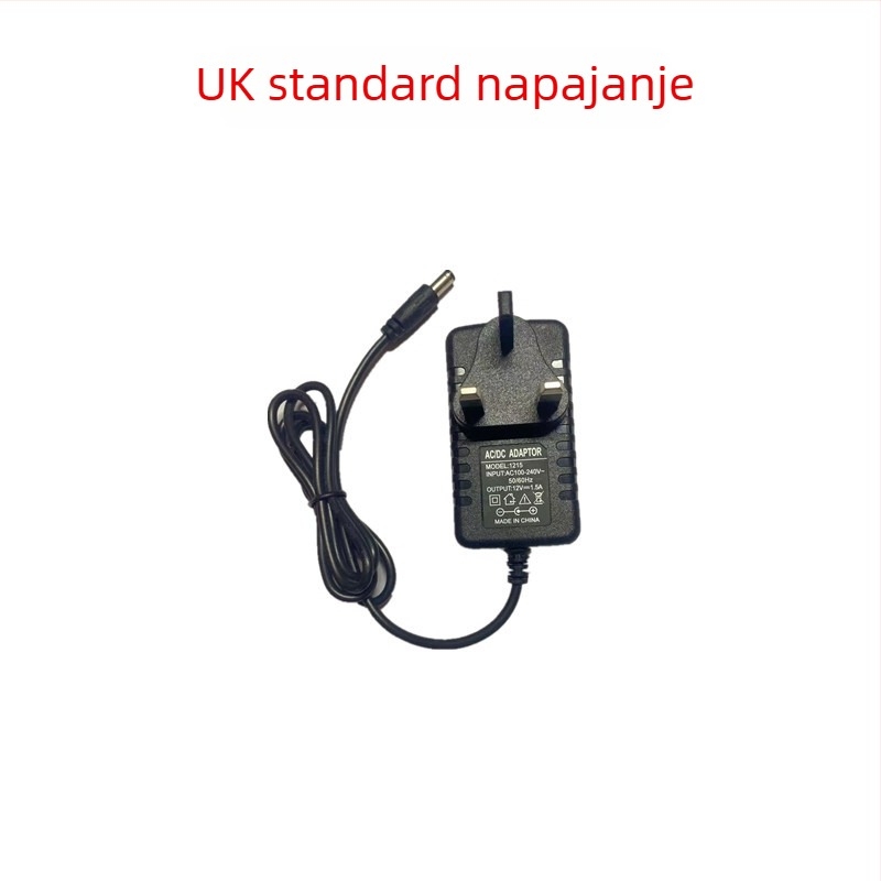 UK standardni DC napajanje 5V/6V/9V/12V, 1A za monitorni set-top box, kabel za napajanje