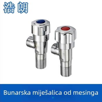 Bakreno tijelo trokutastog ventila za bojler, topla i hladna voda, trostruki kutni ventil, ručna ugradnja, 1,6 MPa, 20 mm