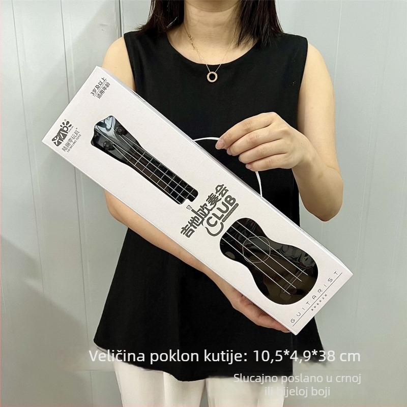 Gitara oblik kartunska zvučna igračka za djecu, rani obrazovni instrument, interaktivna igračka koja razvija emocije, vid i kogniciju, uzrast 4–6 godina