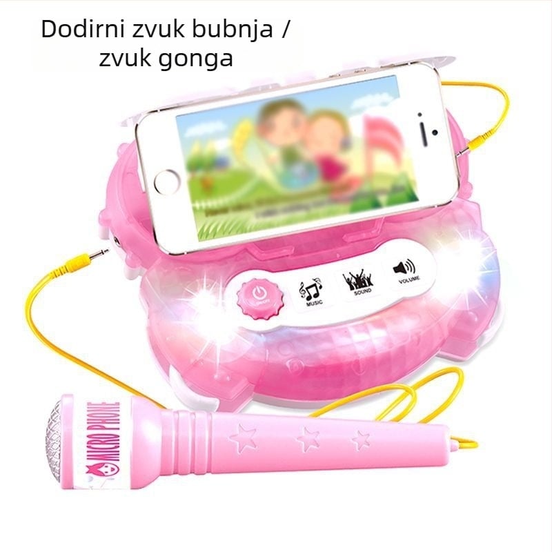 Dječja karaoke mikrofon igračka, plastično kućište, povezana s pametnim telefonom, interaktivna glazbena igra za slušanje i komunikaciju roditelj-dijete, za uzrast 7–14 godina
