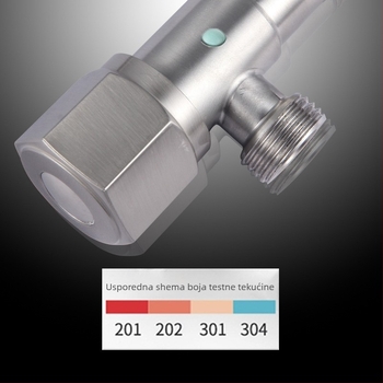 304 nehrđajući čelični trokutasti ventil, model Ssk8807, DN15, G1/2 priključak, 4-portski