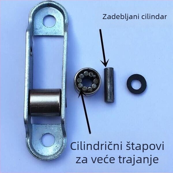 Ležaj za vrata i prozore od plastiko-čeličnog materijala, dvostruki kotač, tih, ravna utor, iglični ležaj, univerzalni tip
