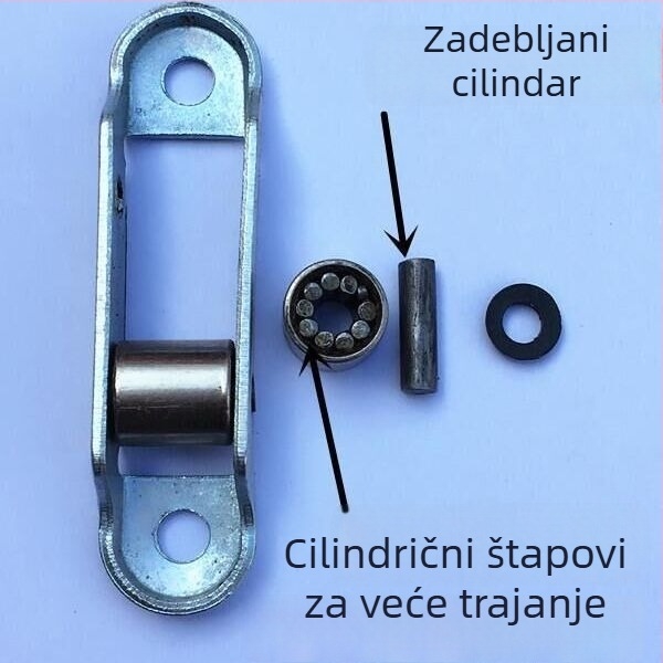 Ležaj za vrata i prozore od plastiko-čeličnog materijala, dvostruki kotač, tih, ravna utor, iglični ležaj, univerzalni tip