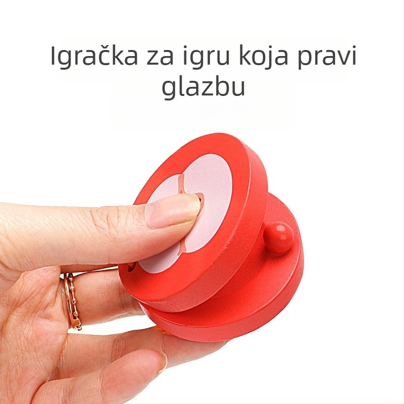 Drveni kastanet za djecu uzrasta 4–6 godina, potiče koordinaciju ruke i oka te slušno opažanje, model 0427.