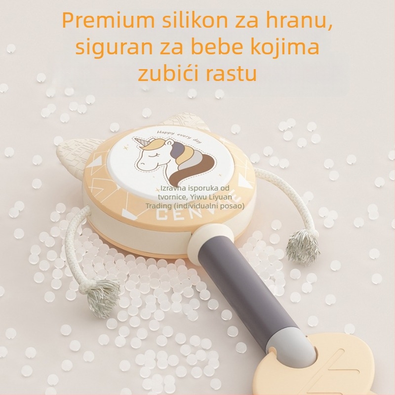 Drndalica za bebe s cvijetom od svile, ručna igračka za 0–3 godine