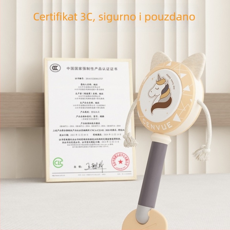 Drndalica za bebe s cvijetom od svile, ručna igračka za 0–3 godine