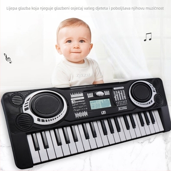 Dječja elektronička tipkovnica igračka, 37 tipki, dvostruki način rada, početnički instrument (uzrast 4–6 godina; 3C potvrda)