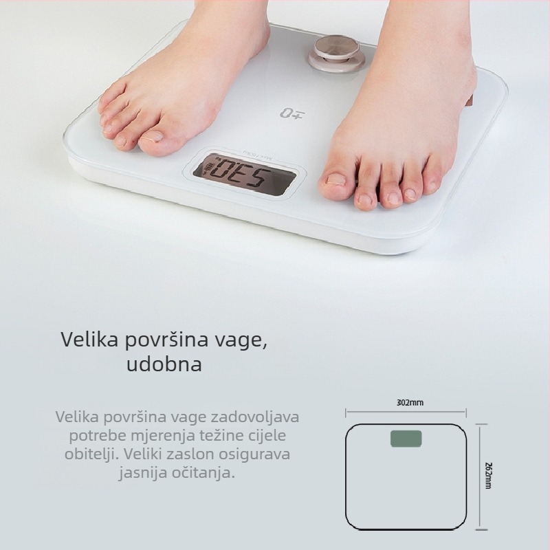 Vaga za tjelesnu masnoću s Bluetoothom, pametna precizna vaga za mjerenje težine, tjelesne masnoće, vlage i kalorija