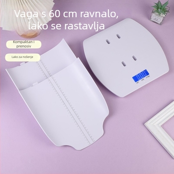 BeBiška vaga – digitalna vaga za bebe, virge; maksimalna nosivost 100 kg; napajanje s 2 AAA baterije; pakiranje od 5 kom