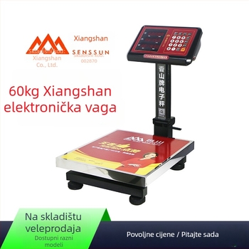 Xiangshan Tcs-60 digitalna plošna vaga, 0-60 kg, elektroničko mjerenje, napajanje 6V, višestruka upotreba