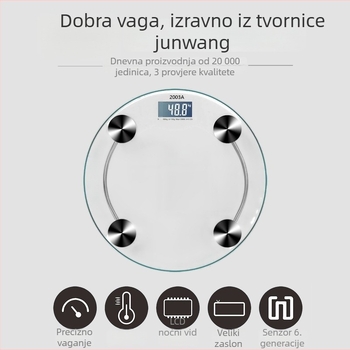Elektronička vaga s minimalističkim dizajnom, baterijsko napajanje, do 150 kg, univerzalna uporaba