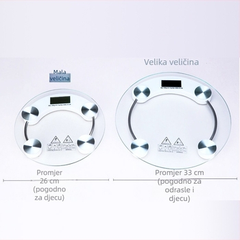 Elektronička vaga s minimalističkim dizajnom, baterijsko napajanje, do 150 kg, univerzalna uporaba