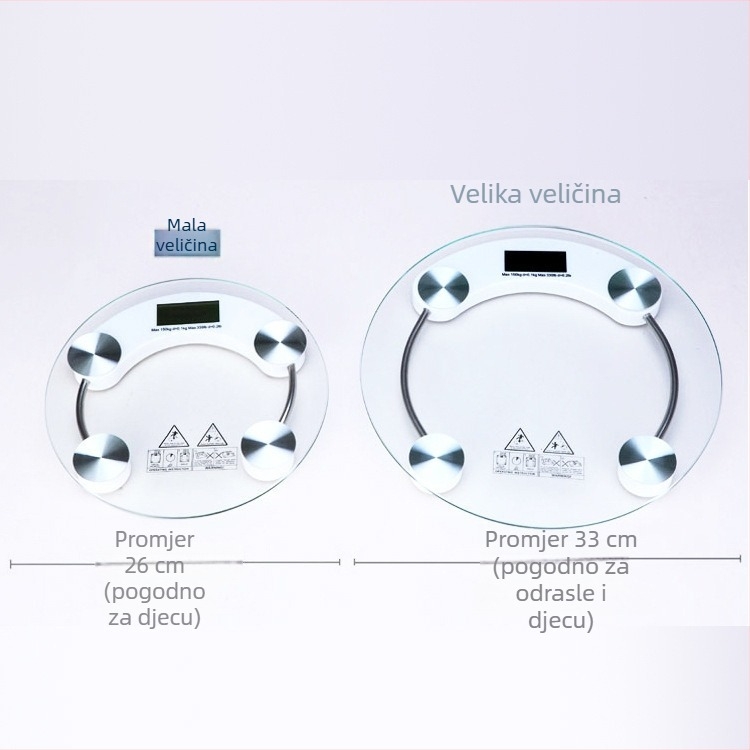Elektronička vaga s minimalističkim dizajnom, baterijsko napajanje, do 150 kg, univerzalna uporaba