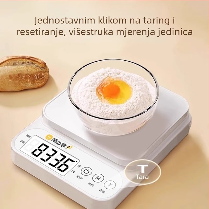 Kuhinjska vaga - visoko precizna elektronička vaga za hranu, kompaktna, USB napajana